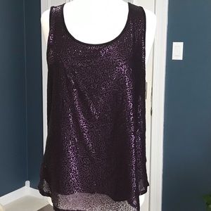 APT 9 Layered‎ Sequin Tank Large NWOT